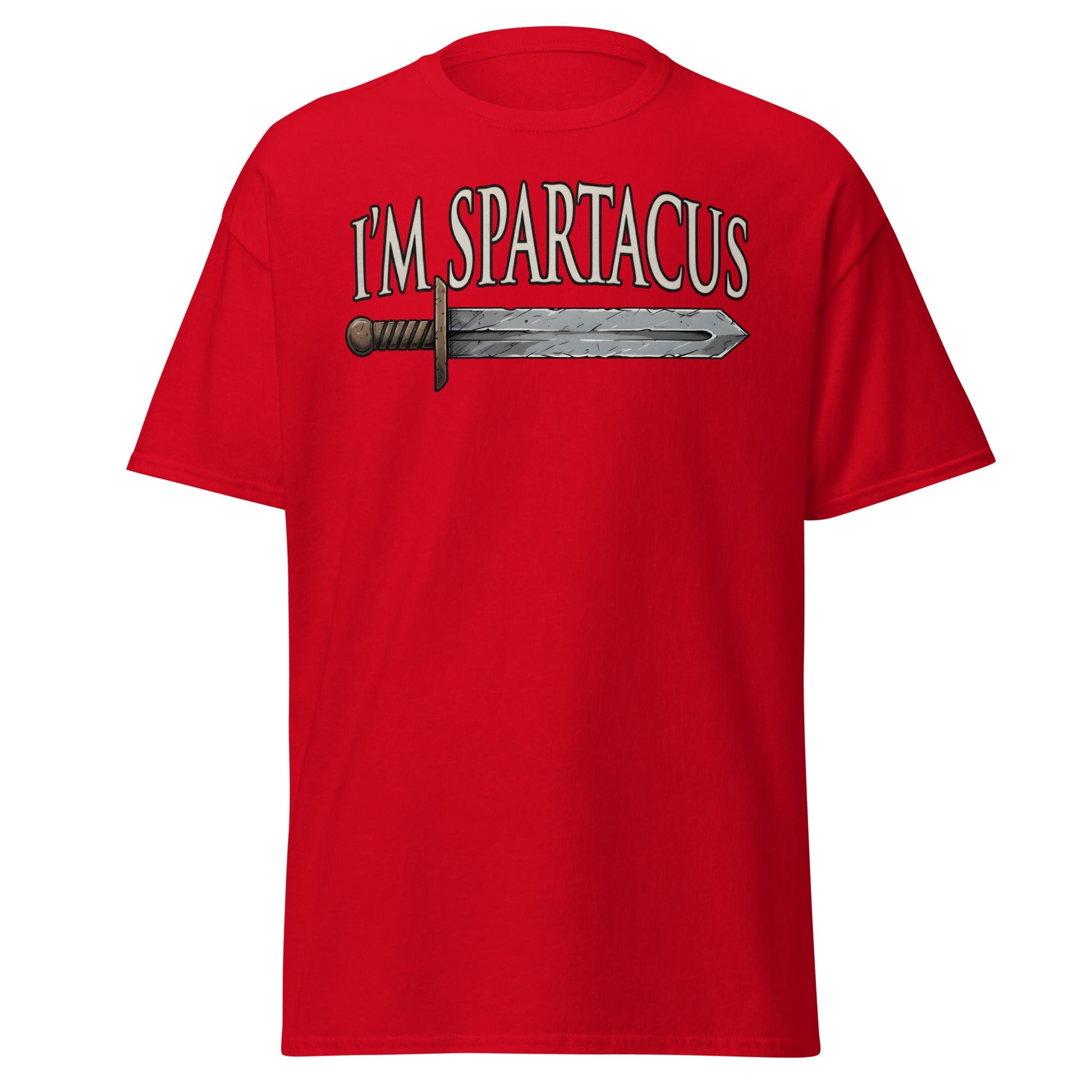I'm Spartacus T-Shirt | Classic Roman Gladiator Graphic Tee - Red - T-Shirts Online