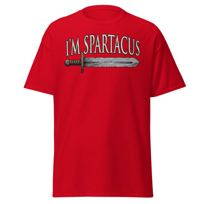 I'm Spartacus T-Shirt | Classic Roman Gladiator Graphic Tee - Red - T-Shirts Online