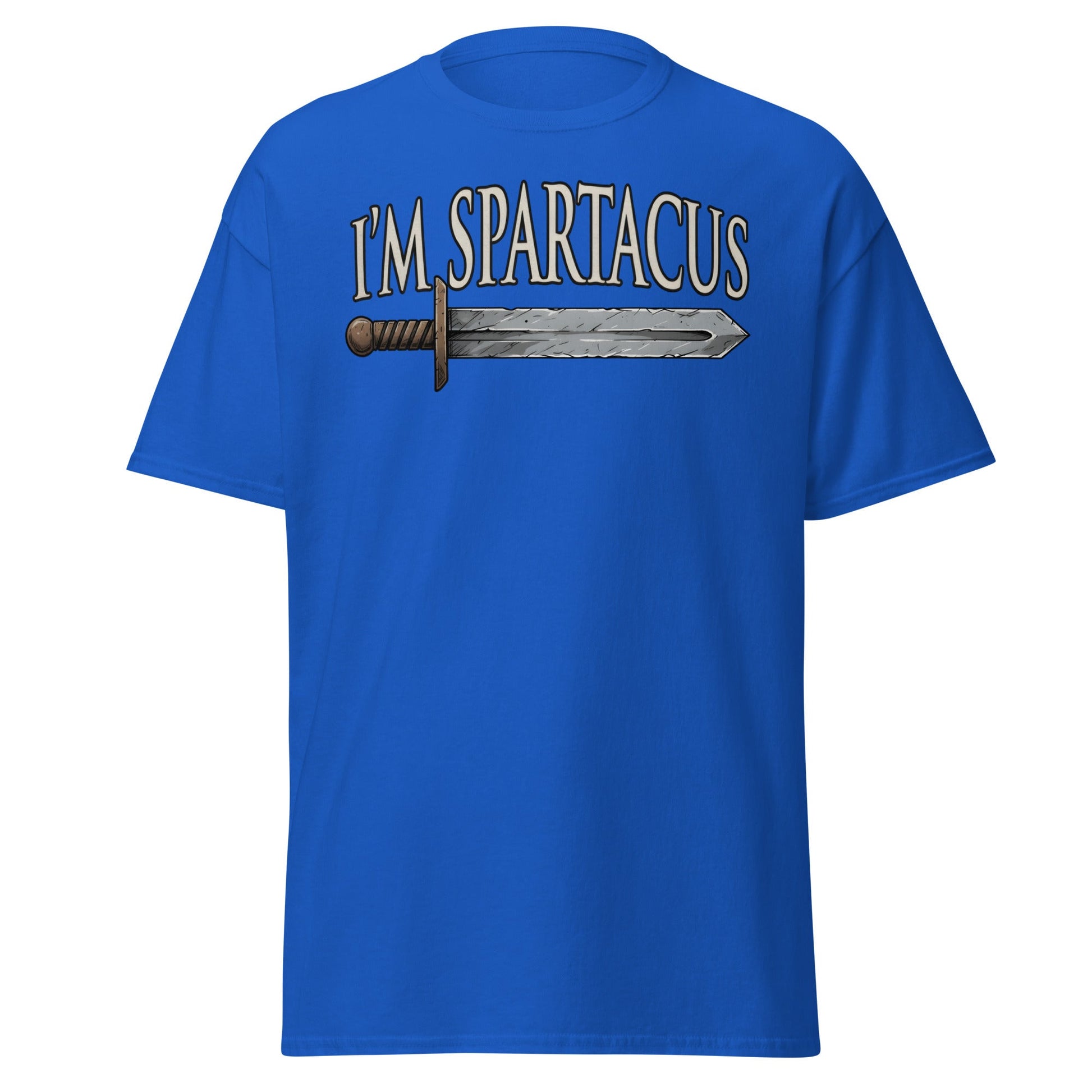 I'm Spartacus T-Shirt | Classic Roman Gladiator Graphic Tee - Royal - T-Shirts Online