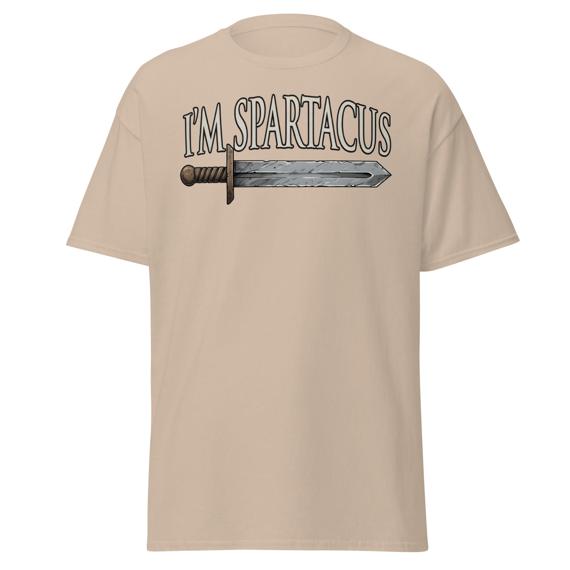 I'm Spartacus T-Shirt | Classic Roman Gladiator Graphic Tee - Sand - T-Shirts Online