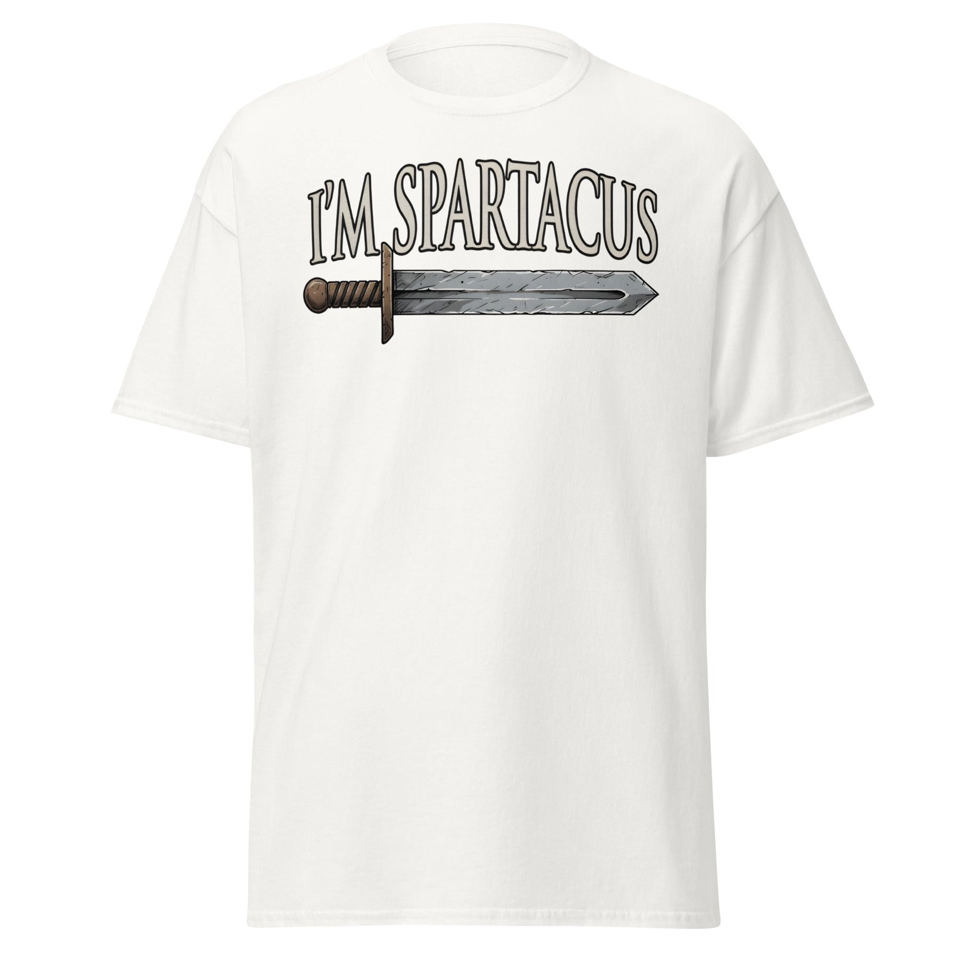 I'm Spartacus T-Shirt | Classic Roman Gladiator Graphic Tee - White - T-Shirts Online