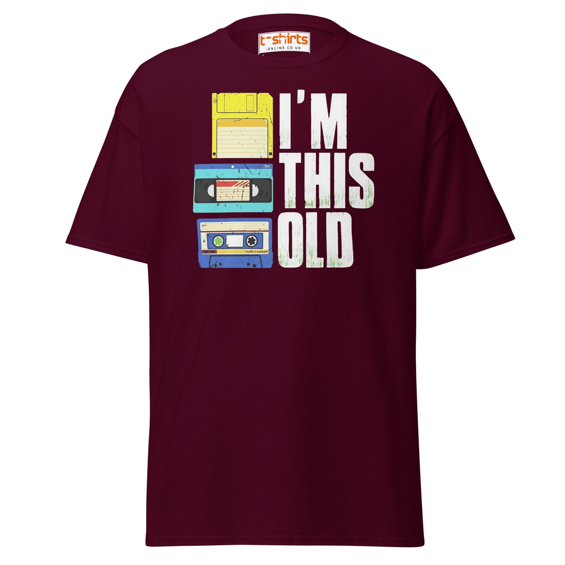 I’m This Old Retro Vintage T-Shirt - Maroon - T-Shirts Online