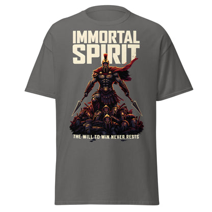 Immortal Spirit Spartan Warrior T-Shirt - Motivation Tee - Charcoal - T-Shirts Online