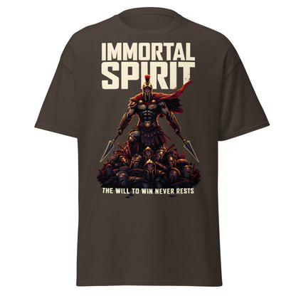Immortal Spirit Spartan Warrior T-Shirt - Motivation Tee - Dark Chocolate - T-Shirts Online