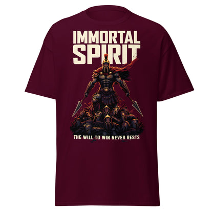 Immortal Spirit Spartan Warrior T-Shirt - Motivation Tee - Maroon - T-Shirts Online