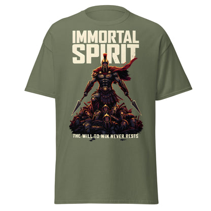 Immortal Spirit Spartan Warrior T-Shirt - Motivation Tee - Military Green - T-Shirts Online