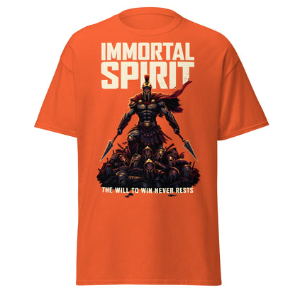 Immortal Spirit Spartan Warrior T-Shirt - Motivation Tee - Orange - T-Shirts Online