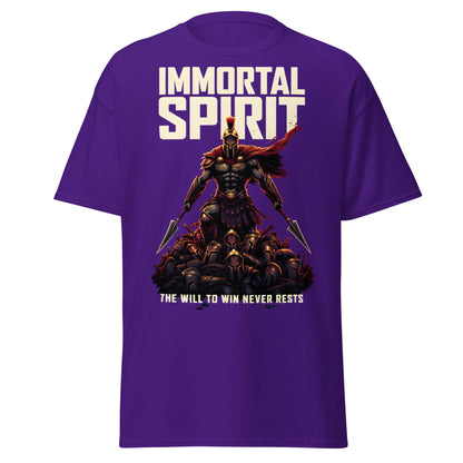 Immortal Spirit Spartan Warrior T-Shirt - Motivation Tee - Purple - T-Shirts Online