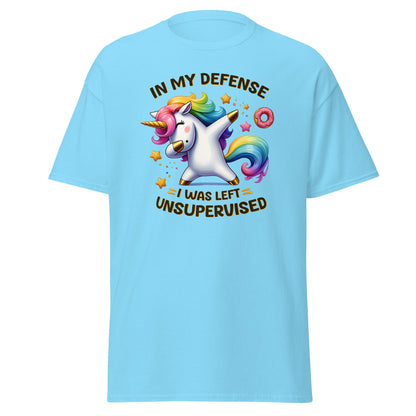 In My Defense | Unicorn T-Shirt - Sky - T-Shirts Online