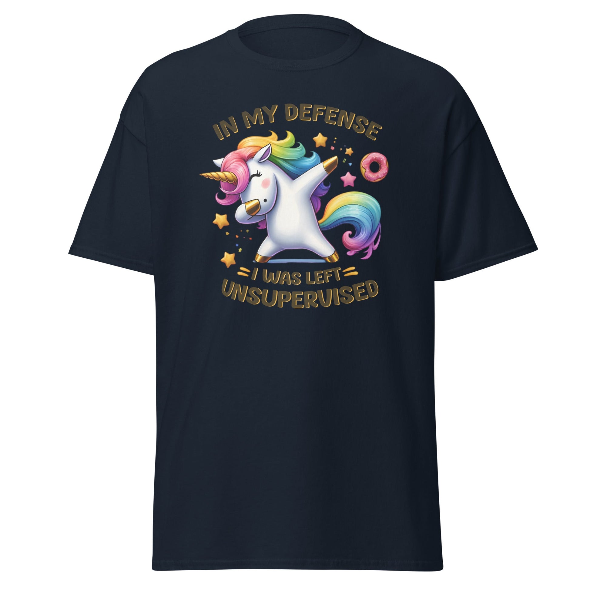 In My Defense | Unicorn T-Shirt - Navy - T-Shirts Online
