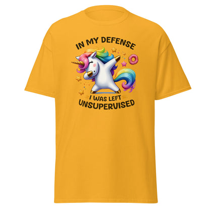 In My Defense | Unicorn T-Shirt - Gold - T-Shirts Online