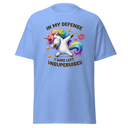 In My Defense | Unicorn T-Shirt - Carolina Blue - T-Shirts Online