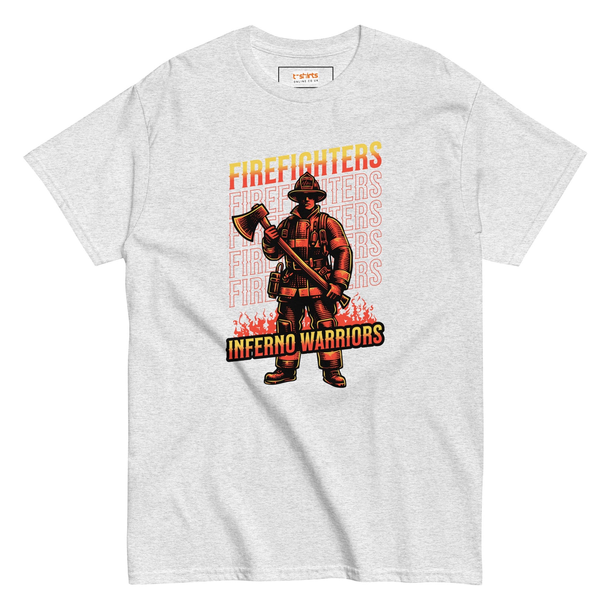 Inferno Warriors T-Shirt | Fireman Tee - Ash - T-Shirts Online