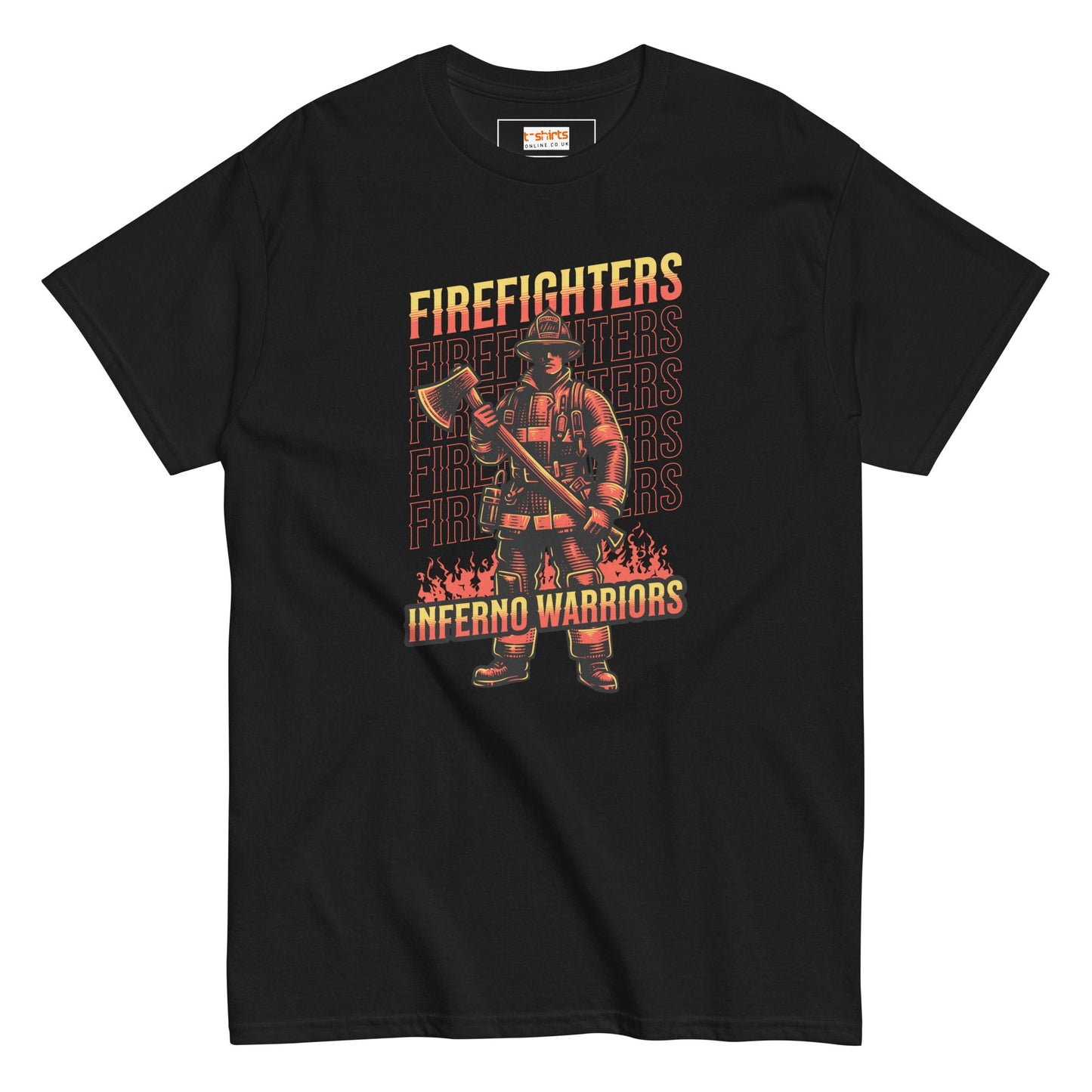 Inferno Warriors T-Shirt | Fireman Tee - Black - T-Shirts Online