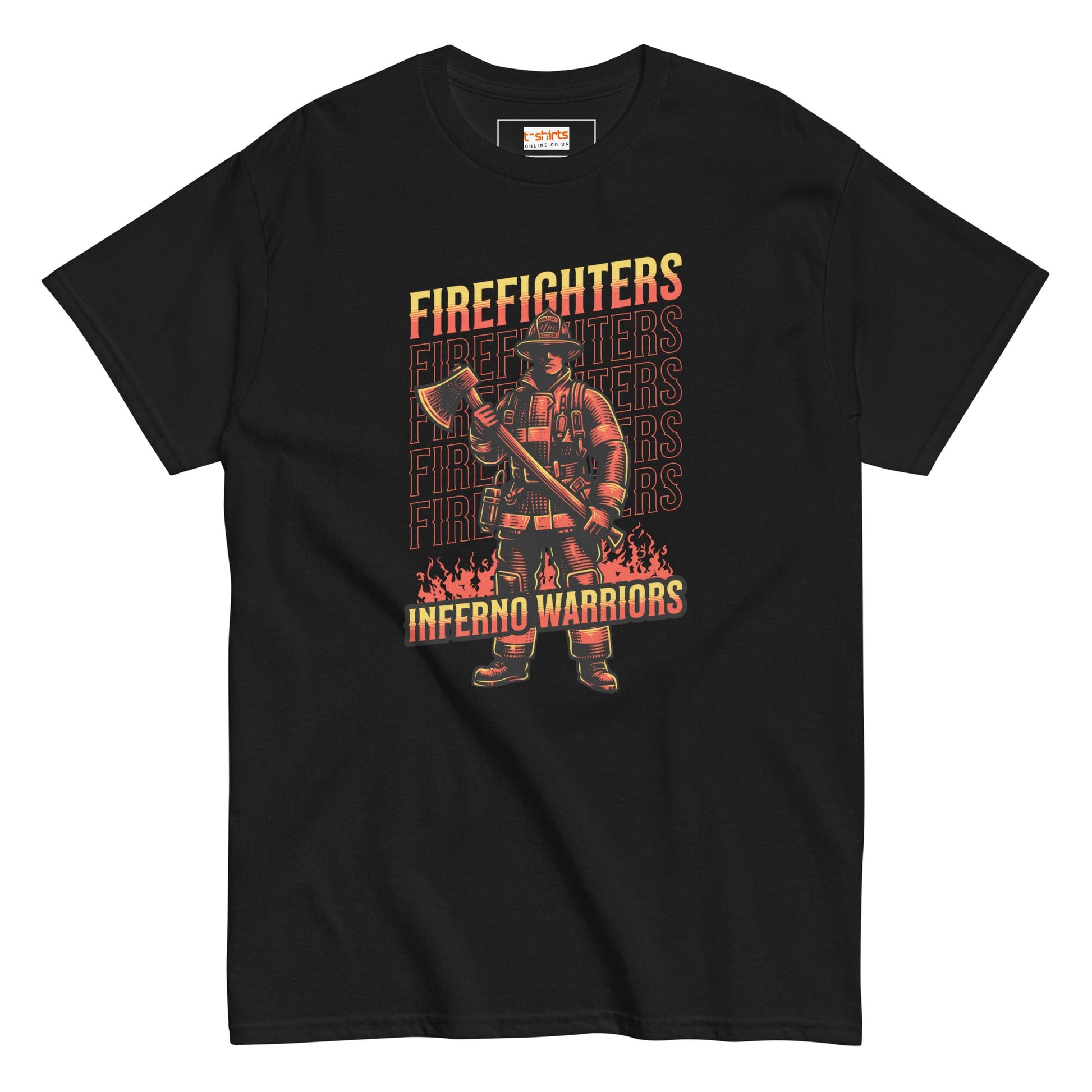 Inferno Warriors T-Shirt | Fireman Tee - Black - T-Shirts Online