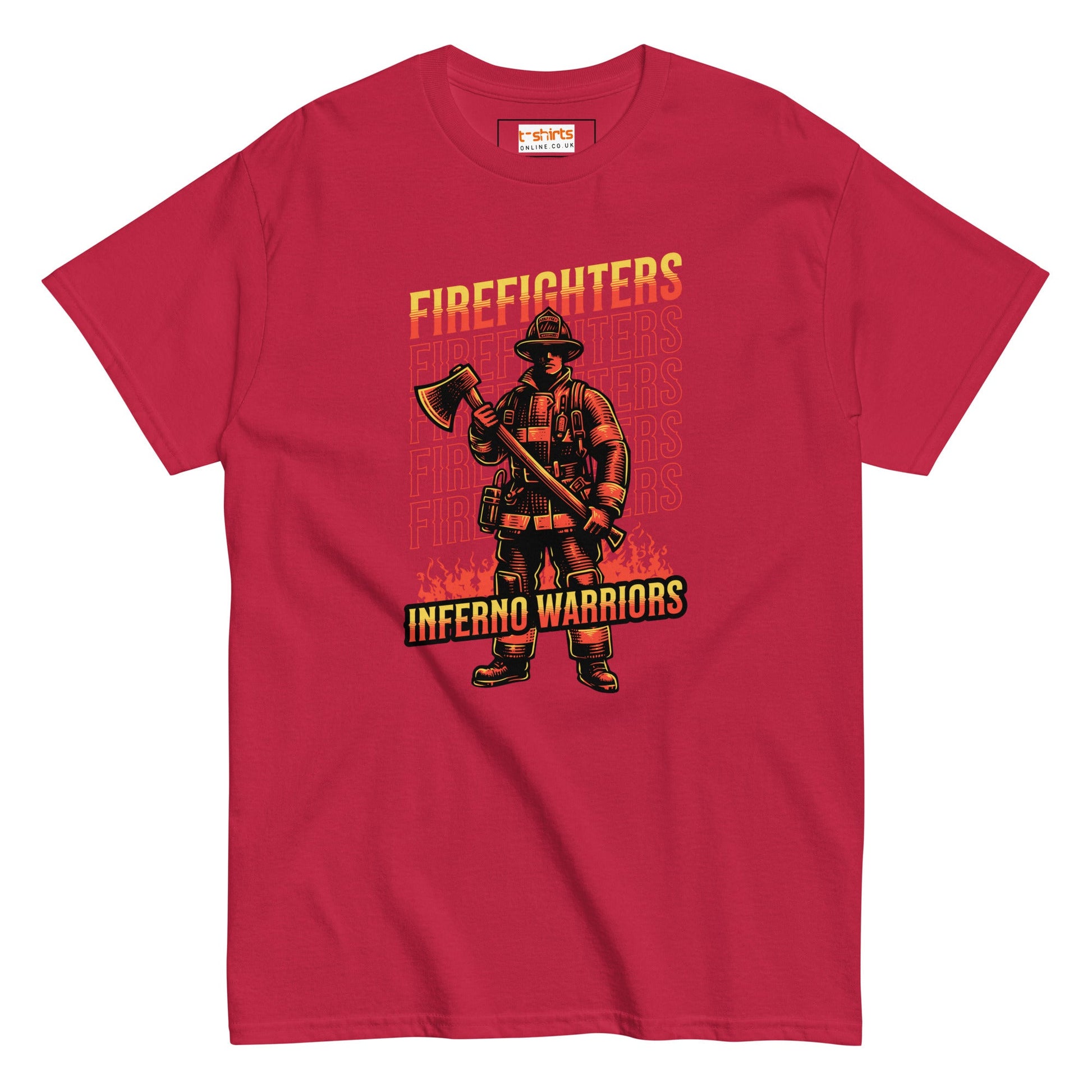 Inferno Warriors T-Shirt | Fireman Tee - Cardinal - T-Shirts Online