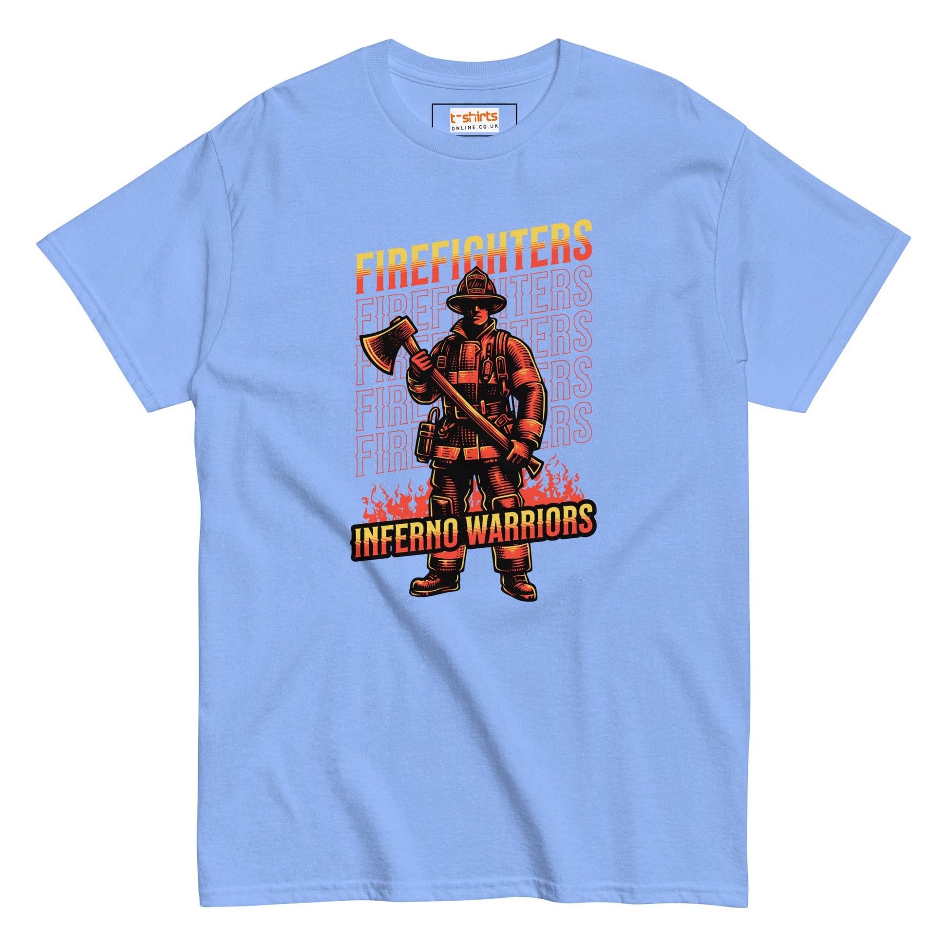 Inferno Warriors T-Shirt | Fireman Tee - Carolina Blue - T-Shirts Online