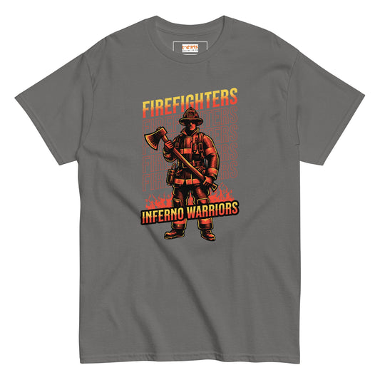 Inferno Warriors T-Shirt | Fireman Tee - Charcoal - T-Shirts Online