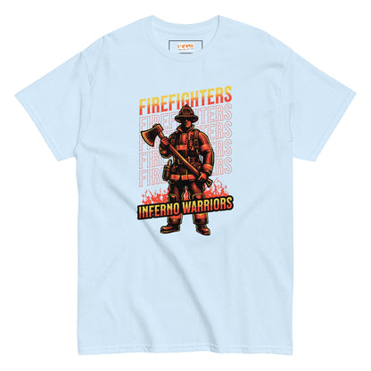 Inferno Warriors T-Shirt | Fireman Tee - Light Blue - T-Shirts Online