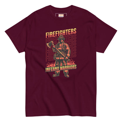 Inferno Warriors T-Shirt | Fireman Tee - Maroon - T-Shirts Online