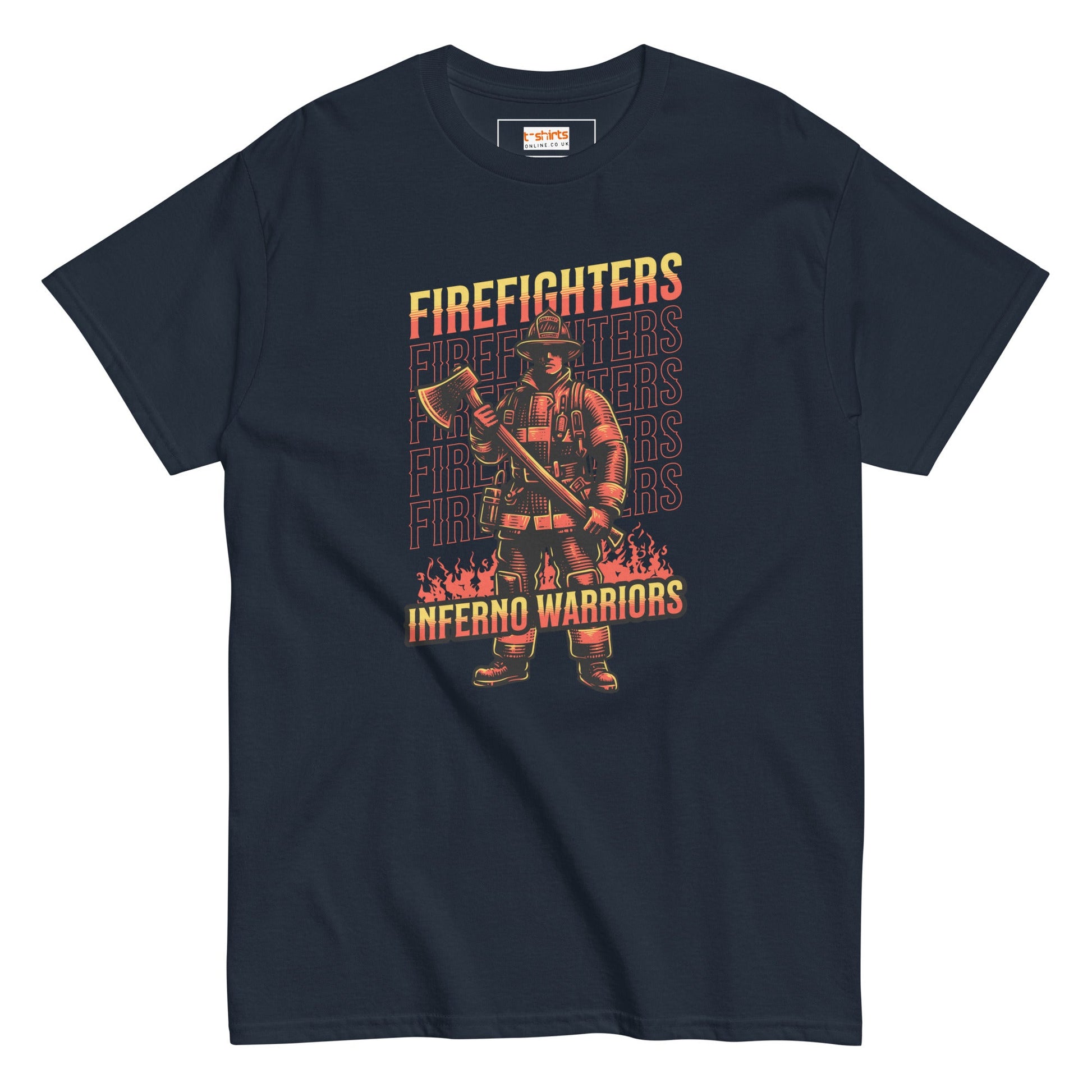 Inferno Warriors T-Shirt | Fireman Tee - Navy - T-Shirts Online