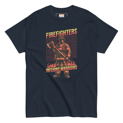 Inferno Warriors T-Shirt | Fireman Tee - Navy - T-Shirts Online