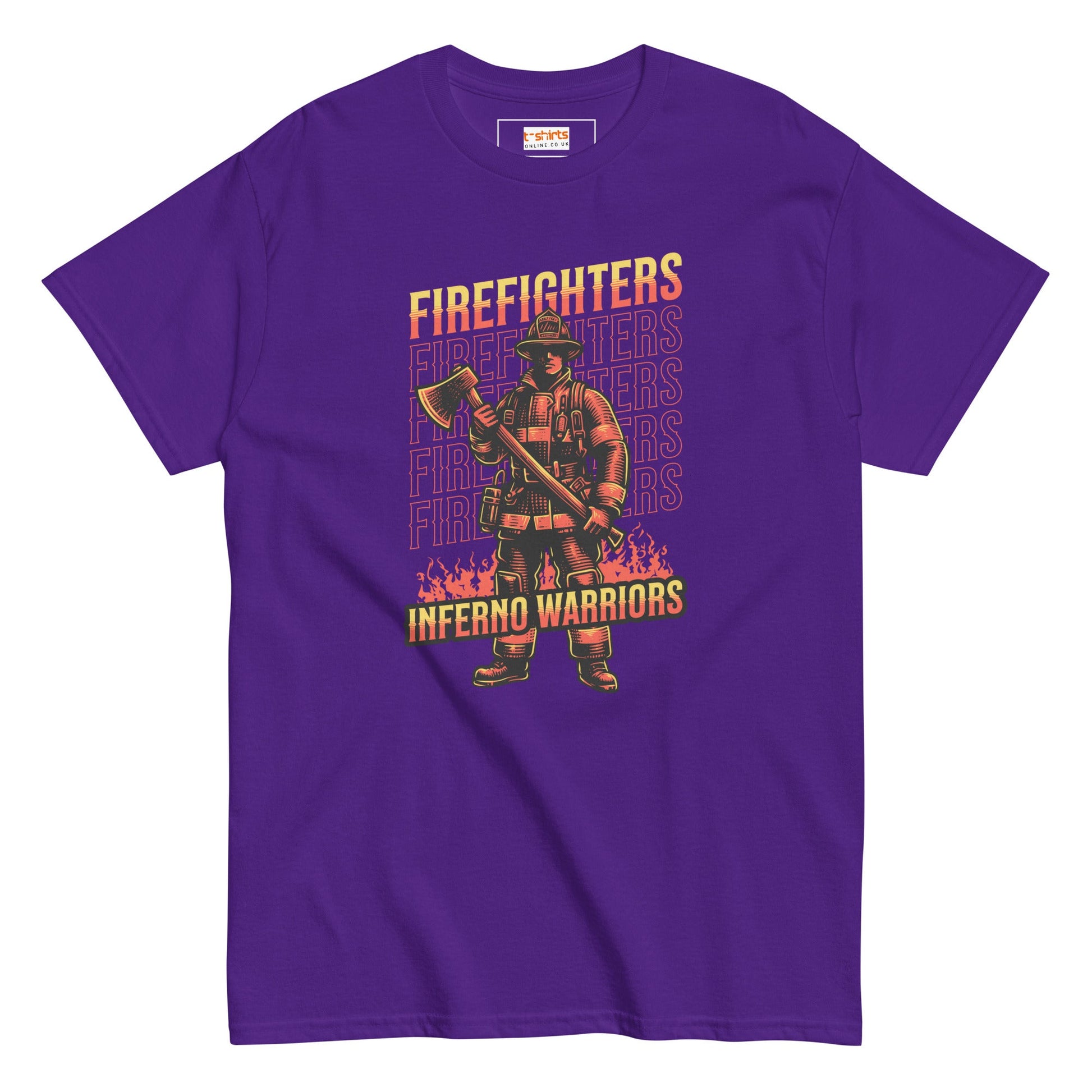 Inferno Warriors T-Shirt | Fireman Tee - Purple - T-Shirts Online