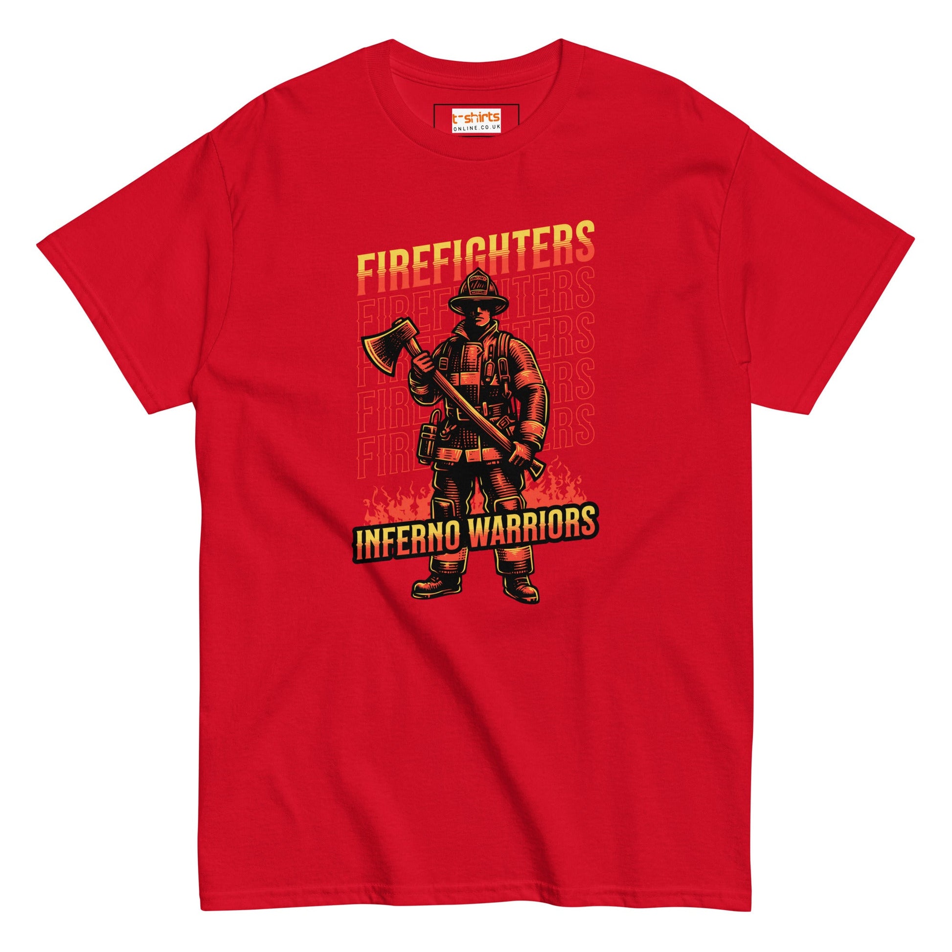Inferno Warriors T-Shirt | Fireman Tee - Red - T-Shirts Online