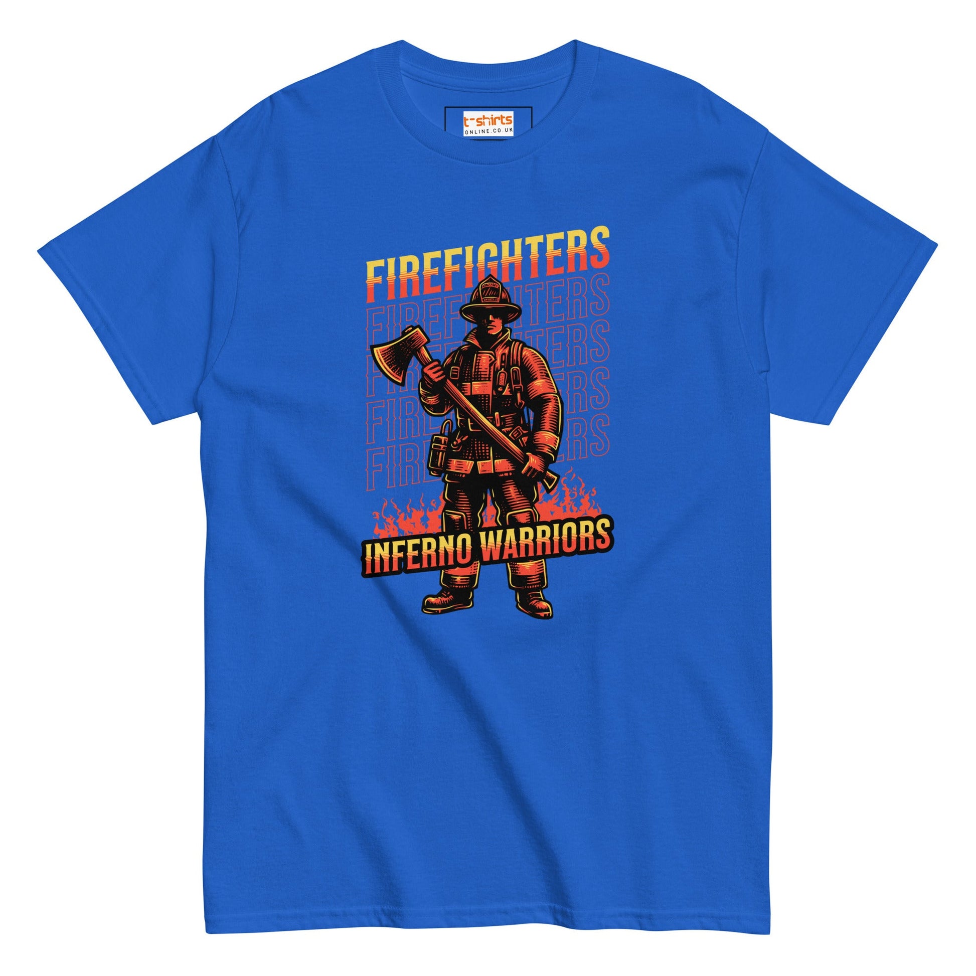 Inferno Warriors T-Shirt | Fireman Tee - Royal - T-Shirts Online