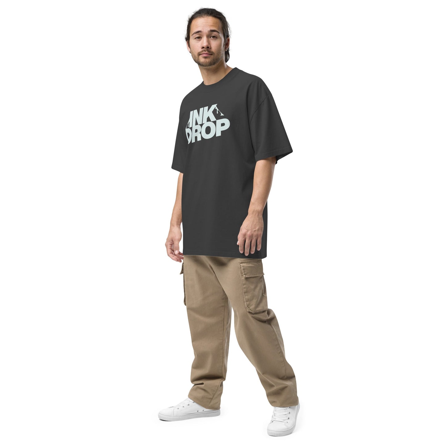 Ink Drop T-Shirt | Oversized Urban Faded Tee - Faded Black - T-Shirts Online