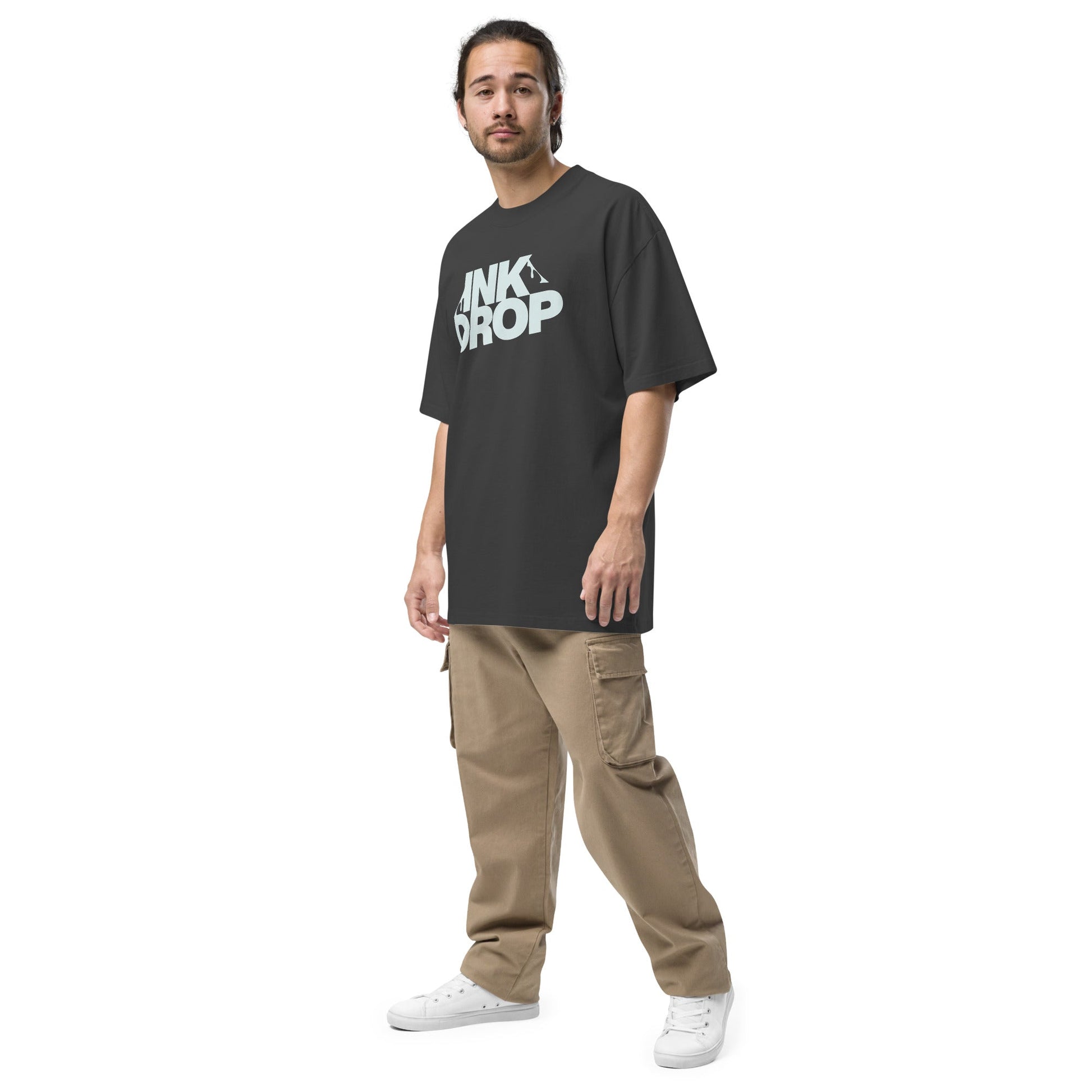 Ink Drop T-Shirt | Oversized Urban Faded Tee - Faded Black - T-Shirts Online