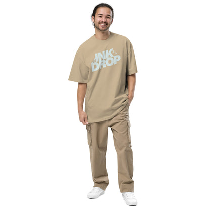Ink Drop T-Shirt | Oversized Urban Faded Tee - Faded Khaki - T-Shirts Online