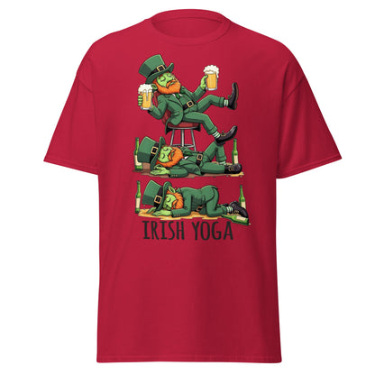 Irish Yoga T-Shirt – Funny Leprechaun St. Patrick’s Day Tee - Cardinal - T-Shirts Online