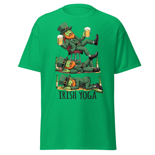 Irish Yoga T-Shirt – Funny Leprechaun St. Patrick’s Day Tee - Irish Green - T-Shirts Online