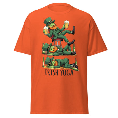 Irish Yoga T-Shirt – Funny Leprechaun St. Patrick’s Day Tee - Orange - T-Shirts Online