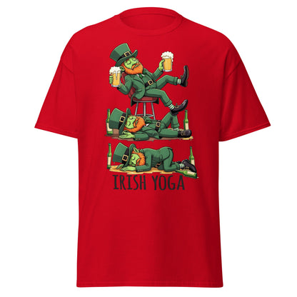 Irish Yoga T-Shirt – Funny Leprechaun St. Patrick’s Day Tee - Red - T-Shirts Online