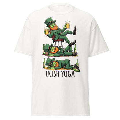 Irish Yoga T-Shirt – Funny Leprechaun St. Patrick’s Day Tee - White - T-Shirts Online