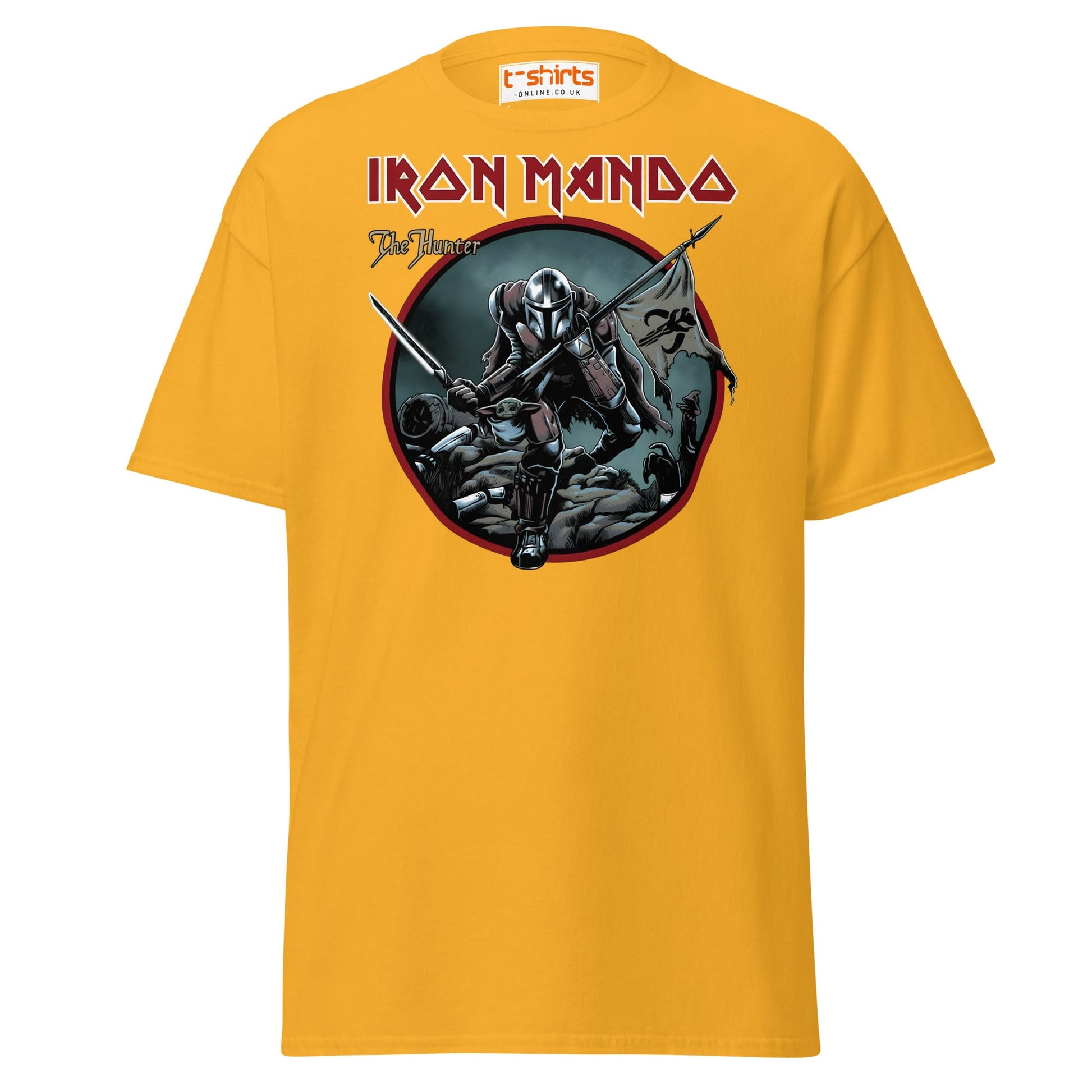 Iron Mando T-Shirt – The Hunter Parody Design Tee - Gold - T-Shirts Online