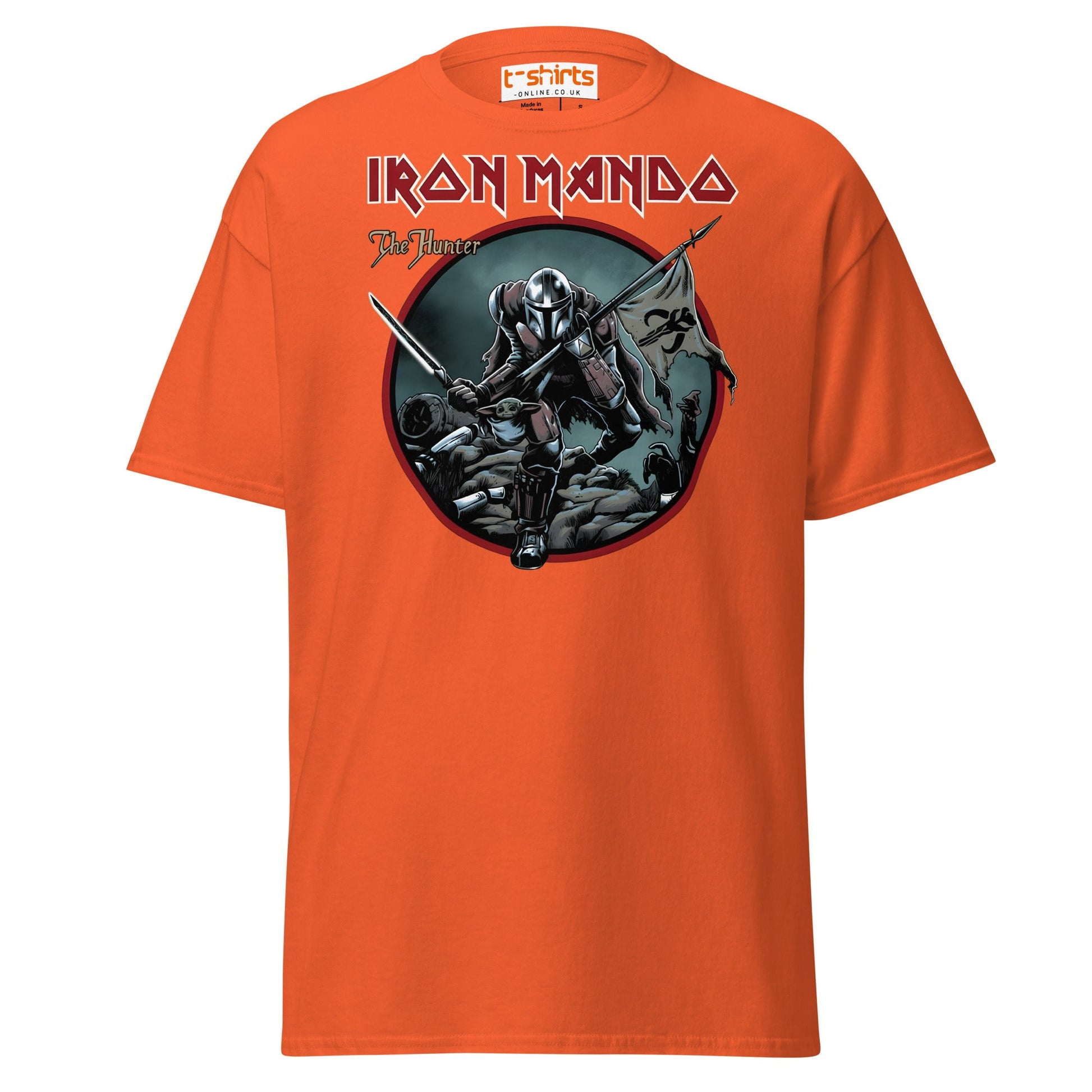 Iron Mando T-Shirt – The Hunter Parody Design Tee - Orange - T-Shirts Online