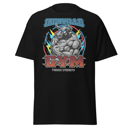 Ironville Gym Forged Strength Bull Power T-Shirt - Black - T-Shirts Online