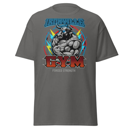 Ironville Gym Forged Strength Bull Power T-Shirt - Charcoal - T-Shirts Online