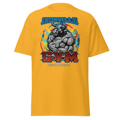 Ironville Gym Forged Strength Bull Power T-Shirt - Gold - T-Shirts Online
