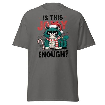 Is This Jolly Enough Grumpy Cat Christmas T-Shirt - Charcoal - T-Shirts Online