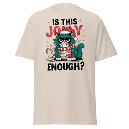 Is This Jolly Enough Grumpy Cat Christmas T-Shirt - Natural - T-Shirts Online