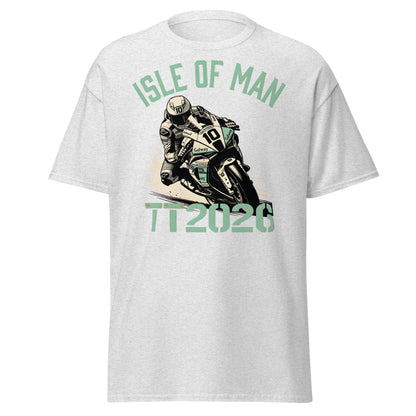 Isle of Man TT 2026 Racing T-Shirt - Vintage Biker Graphic - Ash - T-Shirts Online