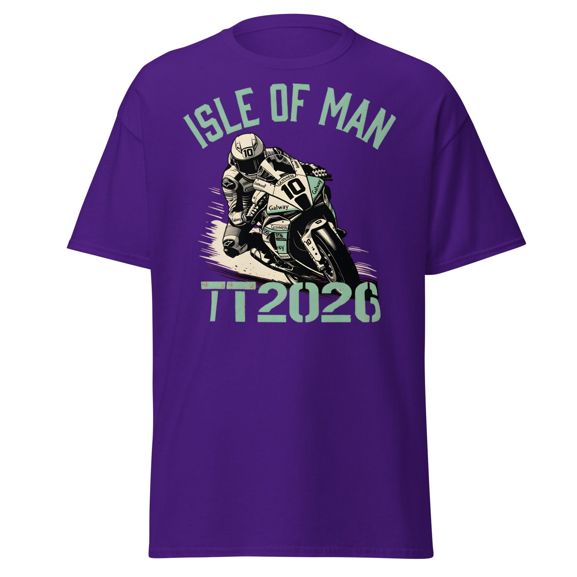 Isle of Man TT 2026 Racing T-Shirt - Vintage Biker Graphic - Purple - T-Shirts Online