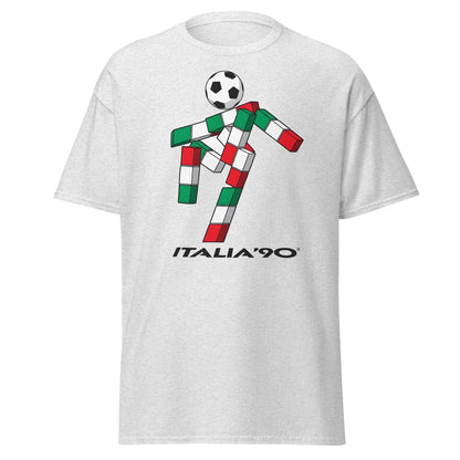 Italia '90 Retro Mascot T-Shirt - Ciao World Cup Tee - Ash - T-Shirts Online