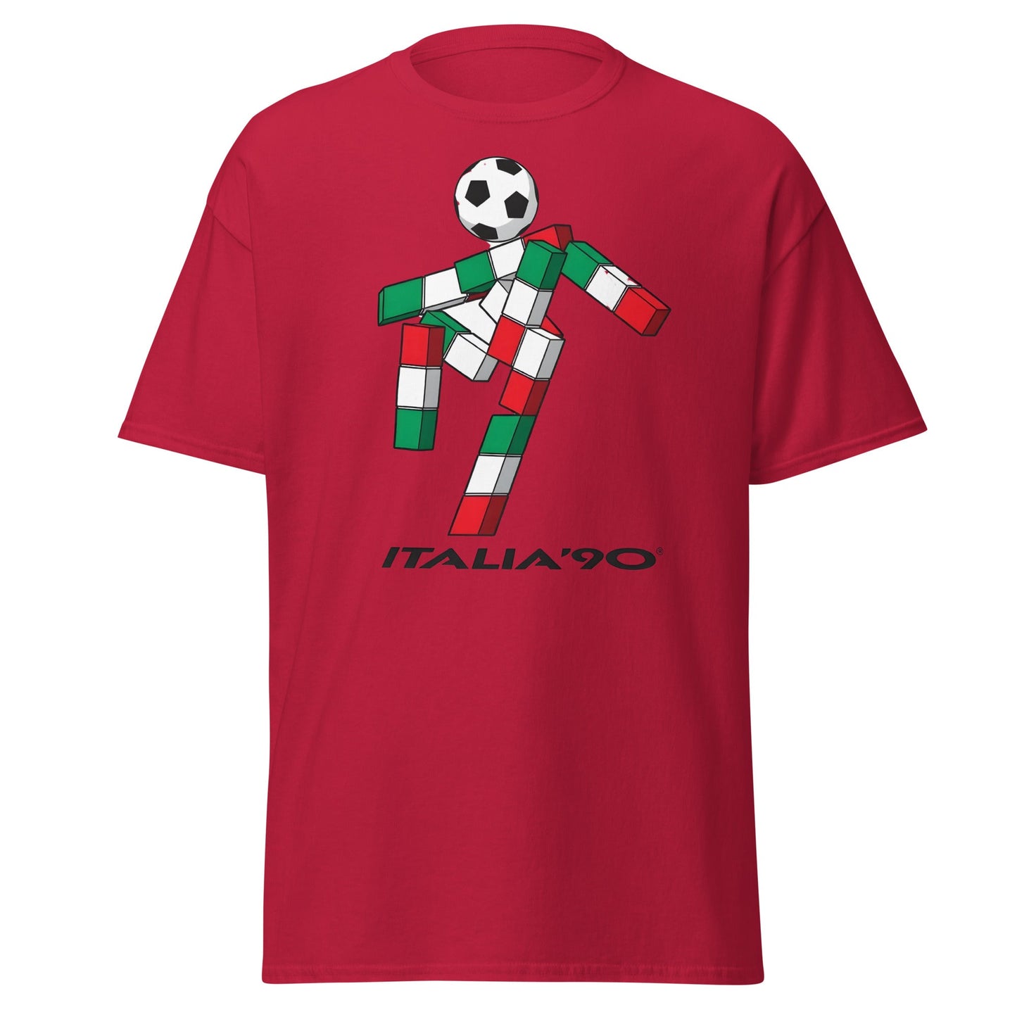 Italia '90 Retro Mascot T-Shirt - Ciao World Cup Tee - Cardinal - T-Shirts Online