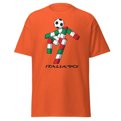 Italia '90 Retro Mascot T-Shirt - Ciao World Cup Tee - Orange - T-Shirts Online