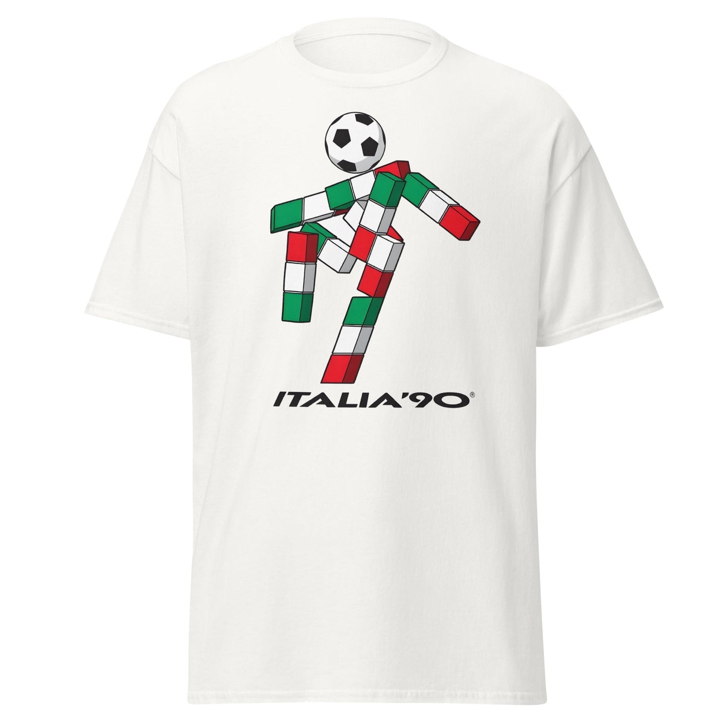 Italia '90 Retro Mascot T-Shirt - Ciao World Cup Tee - White - T-Shirts Online